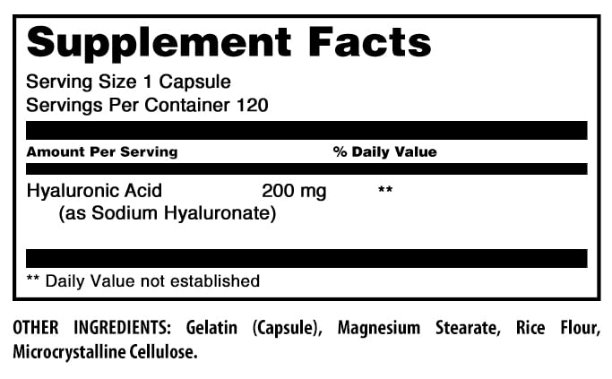 Amazing Nutrition Hyaluronic Acid serving closeup highlights one-capsule convenience.