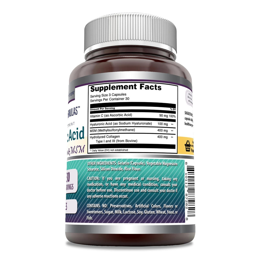 Amazing Nutrition Hyaluronic Acid Super Complex capsules close-up, easy-to-swallow design