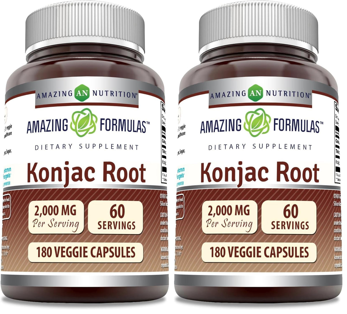 Amazing Nutrition Konjac Root Supplement bottle front showing 2000 mg per serving for daily fiber support