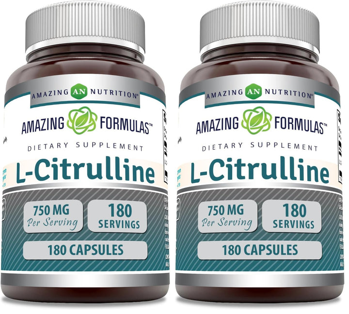 Amazing Nutrition L-Citrulline bottle front for convenient daily supplementation.