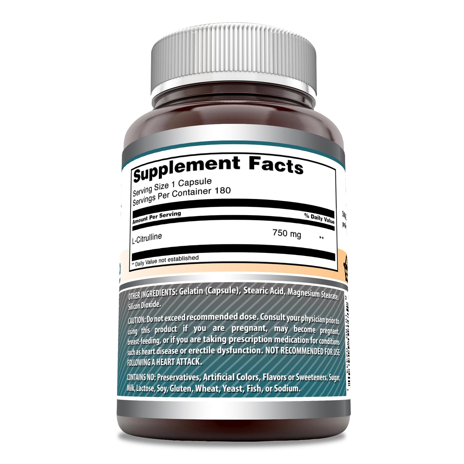 Close-up of Amazing Nutrition L-Citrulline capsules showing uniform pills