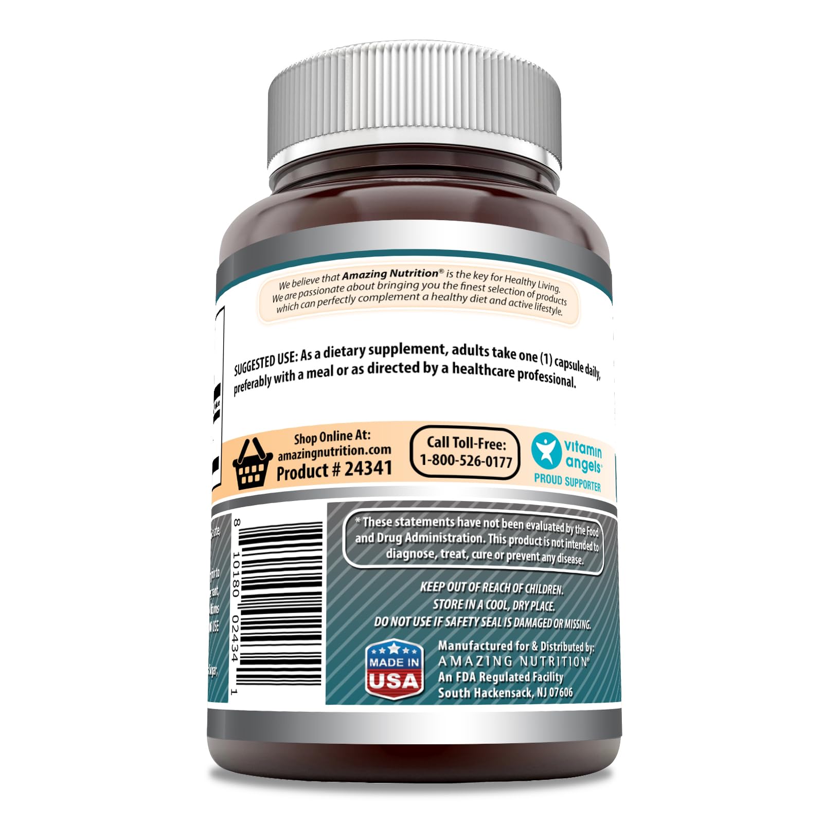 Front label of Amazing Nutrition L-Citrulline with purity and ingredients