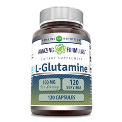 Amazing Nutrition L-Glutamine capsules bottle front view for daily supplementation