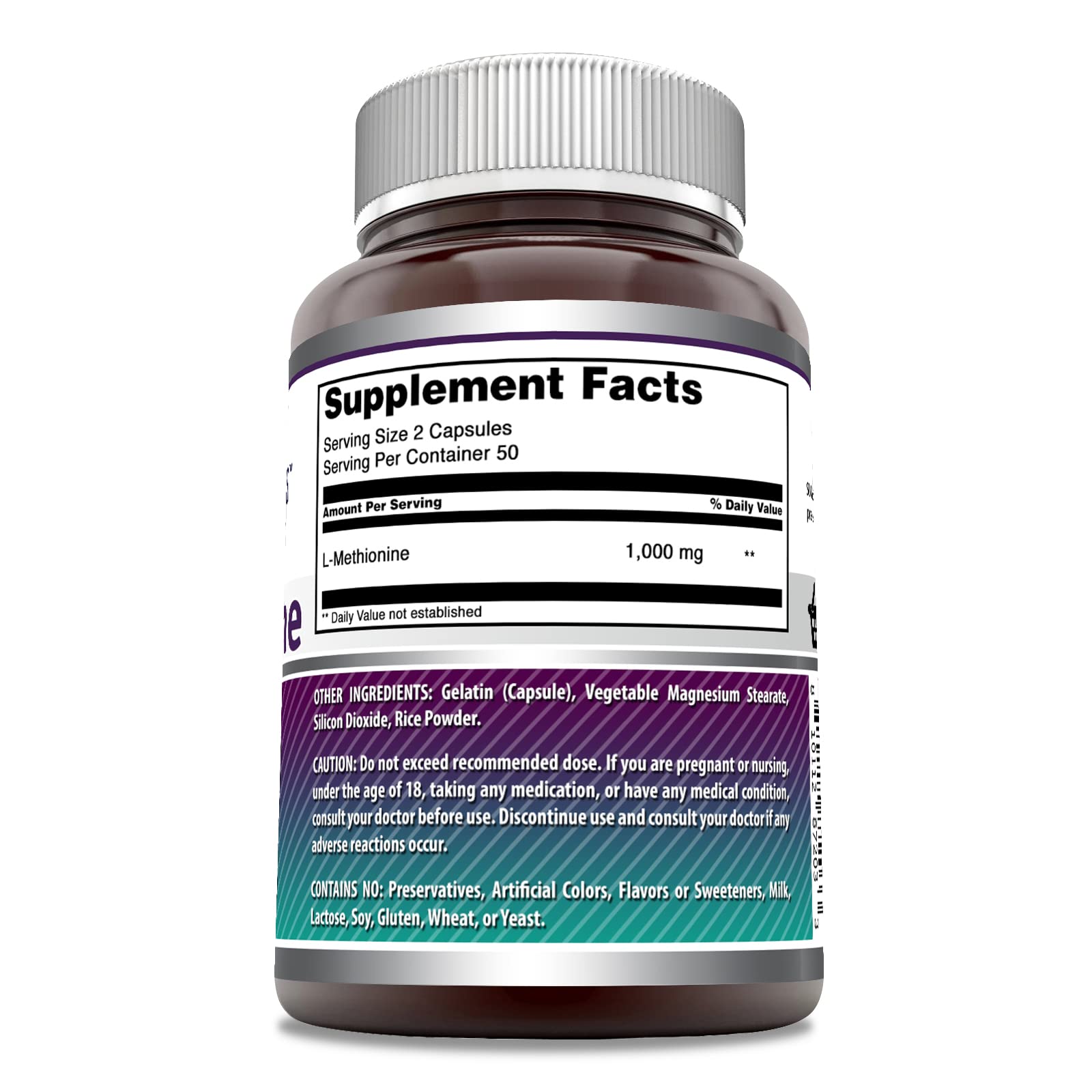 Amazing Nutrition L-Methionine bottle pour captures easy daily supplementation