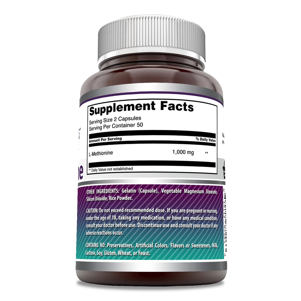 Amazing Nutrition L-Methionine bottle pour captures easy daily supplementation