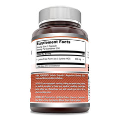 Amazing Nutrition Lisina 500 mg, envase hecho en EE. UU., 250 cápsulas fáciles de tomar