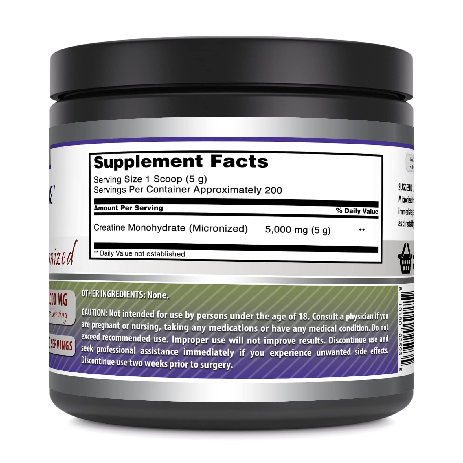 Amazing Nutrition creatine monohydrate powder scoop enables precise serving for consistent results.