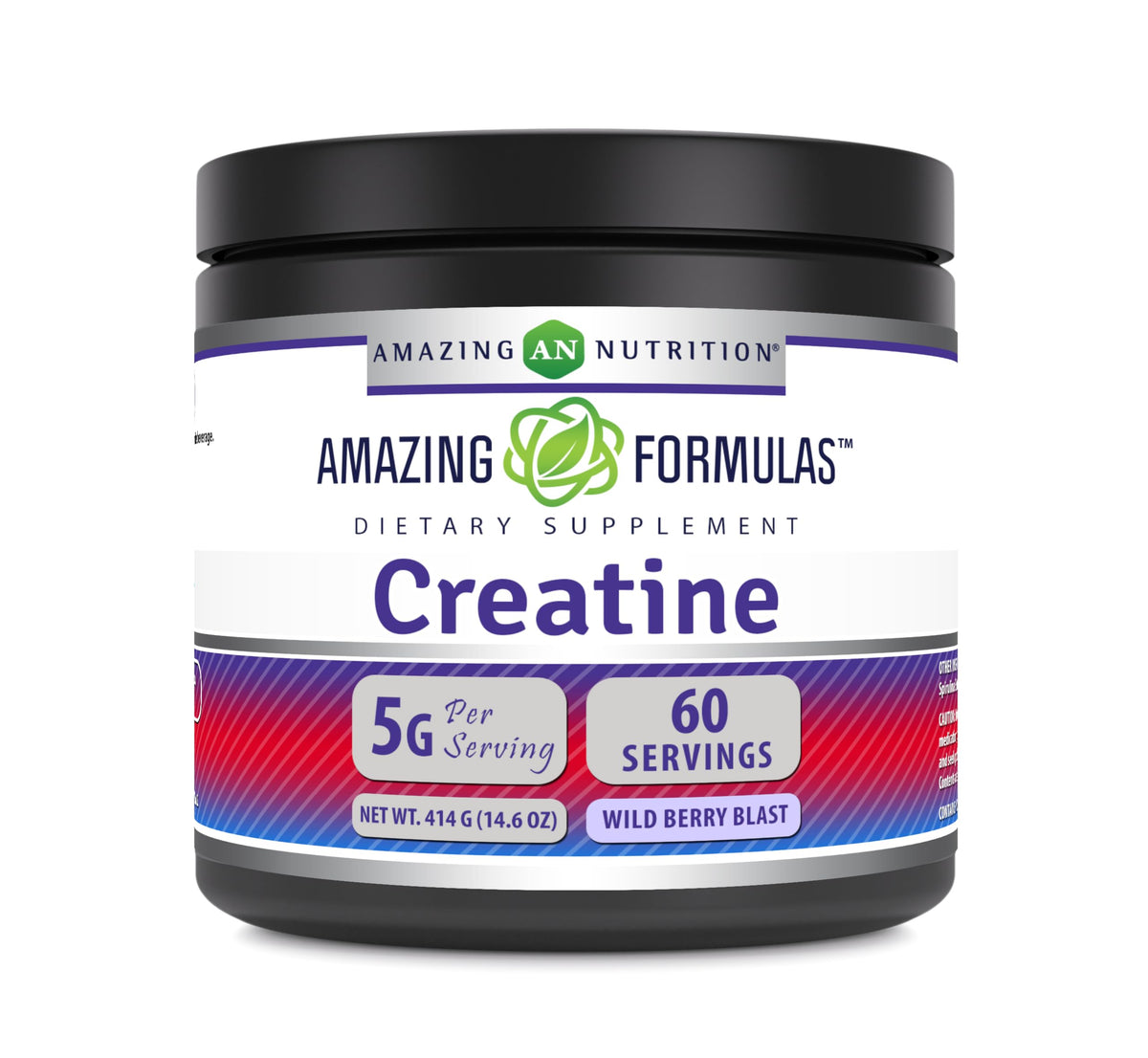 Amazing Nutrition micronized creatine monohydrate powder in a tub, easy to mix for workouts.
