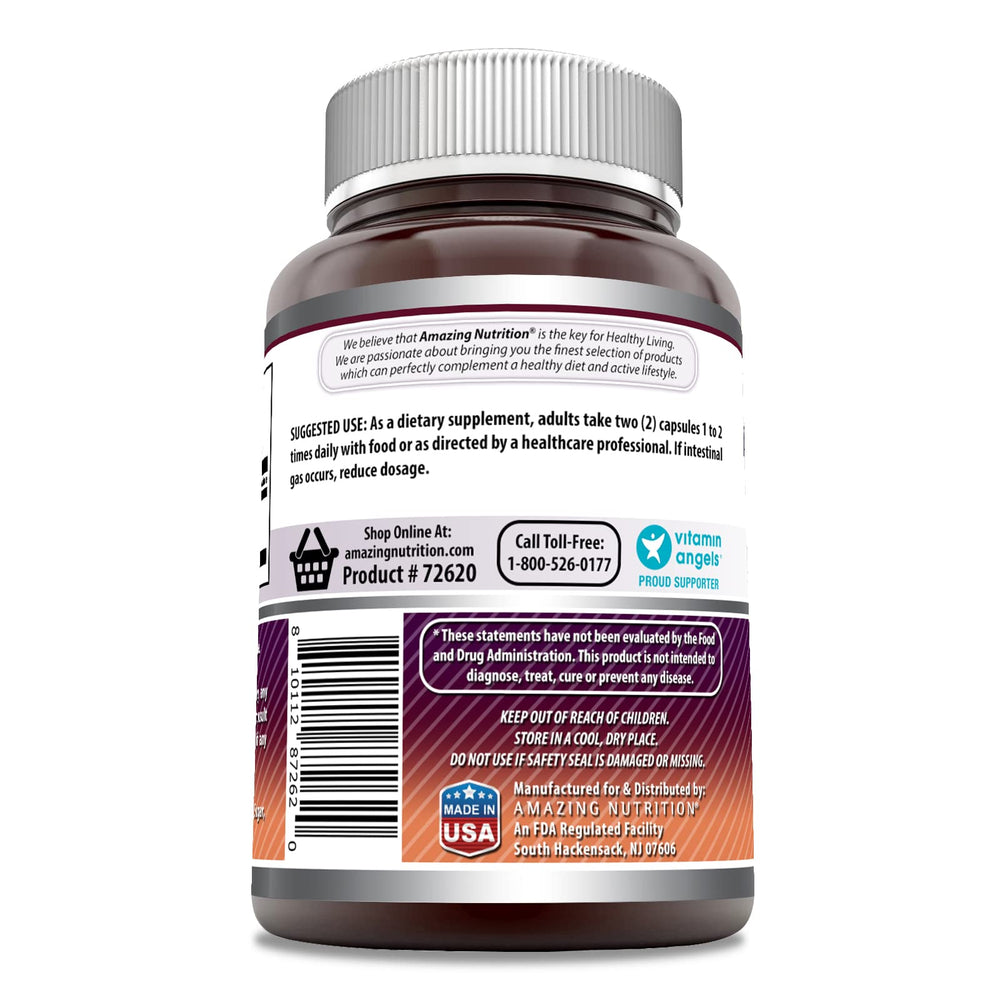 Amazing Nutrition MSM label highlights non-GMO and gluten-free features.