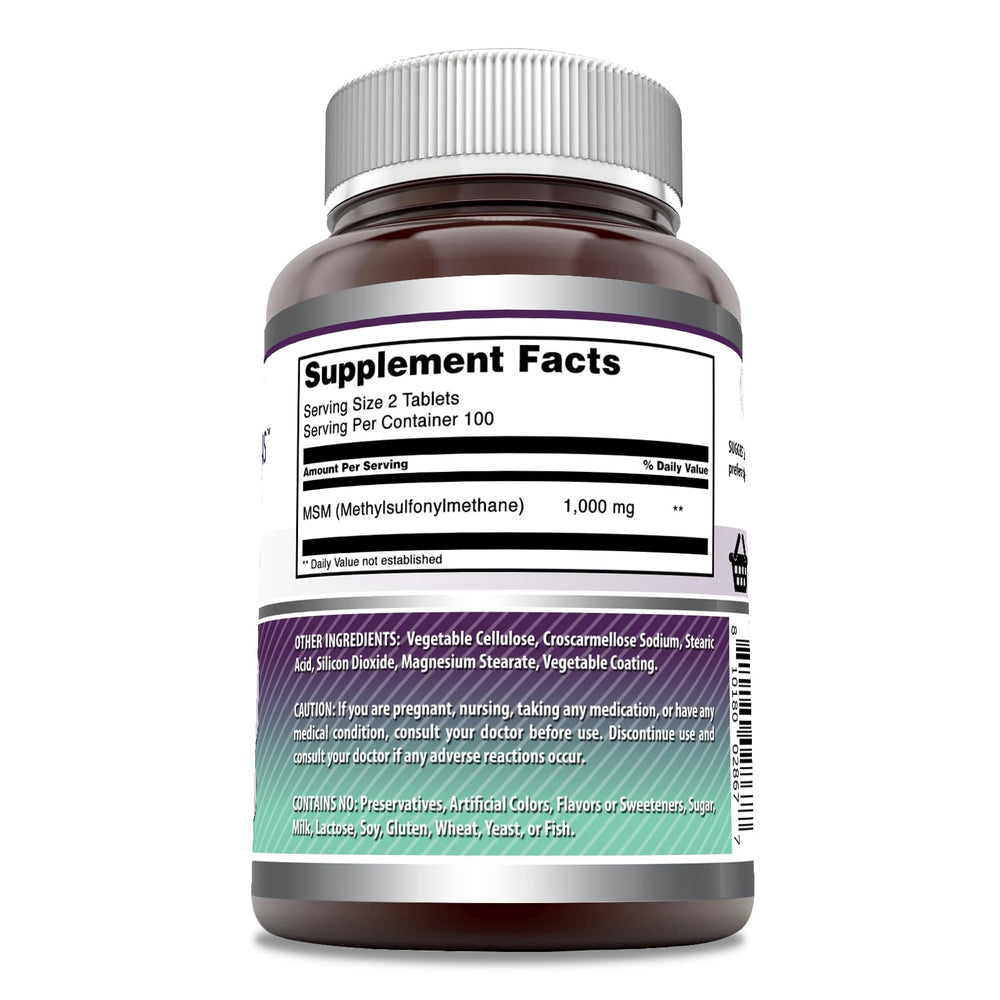MSM tablets closeup for easy-to-take design from Amazing Nutrition