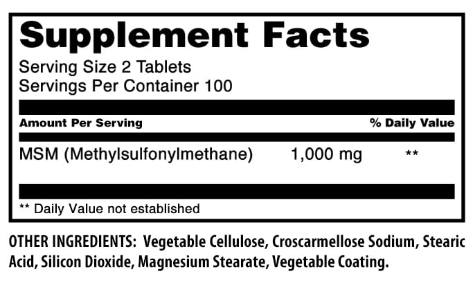 USA-made seal on Amazing Nutrition MSM bottle