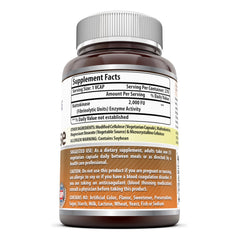 Nattokinase bottle label from Amazing Nutrition highlighting enzyme activity.