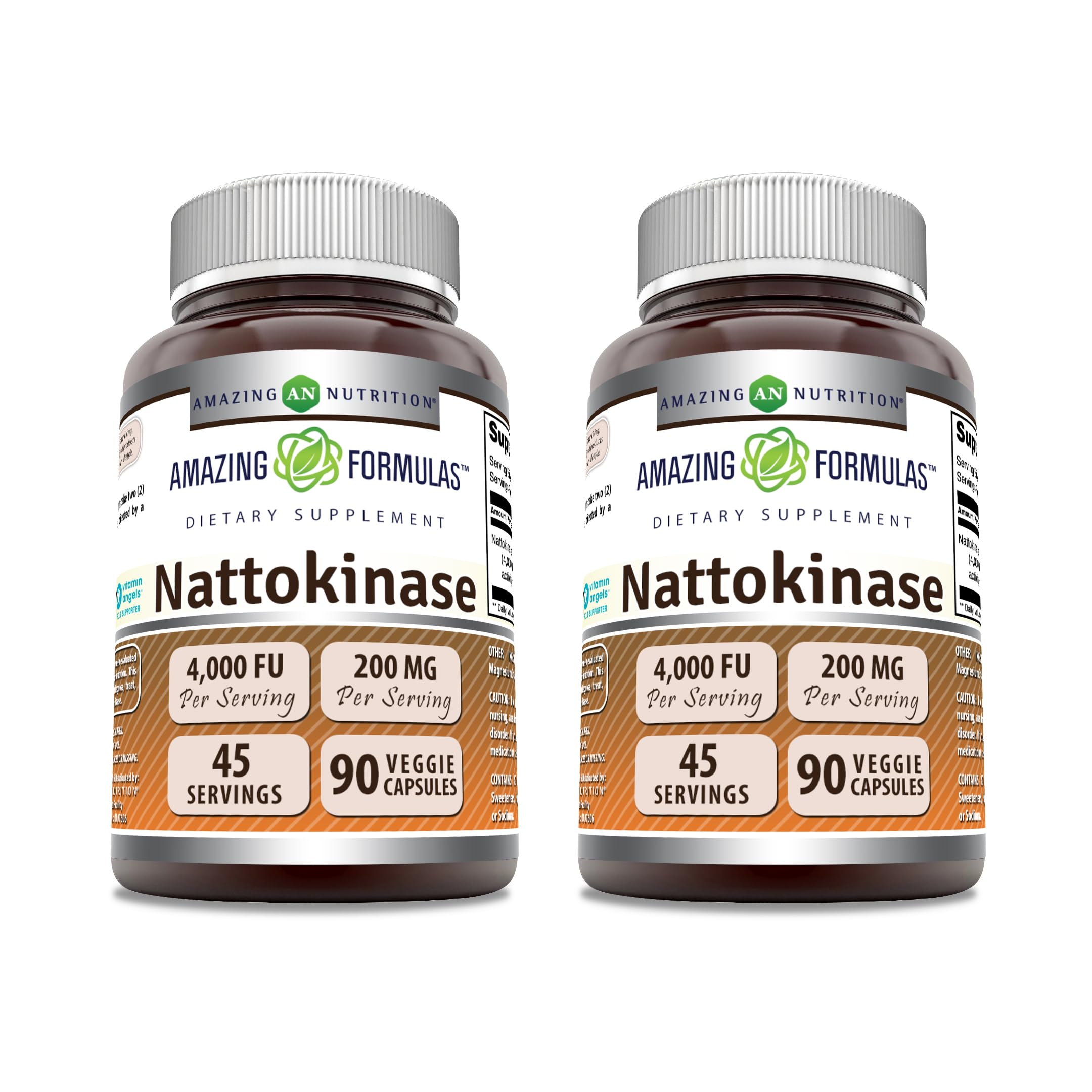 Amazing Nutrition nattokinase bottle label for daily wellness support.