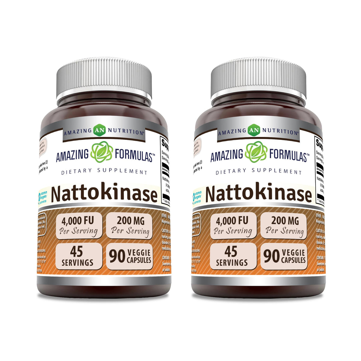 Amazing Nutrition nattokinase bottle label for daily wellness support.