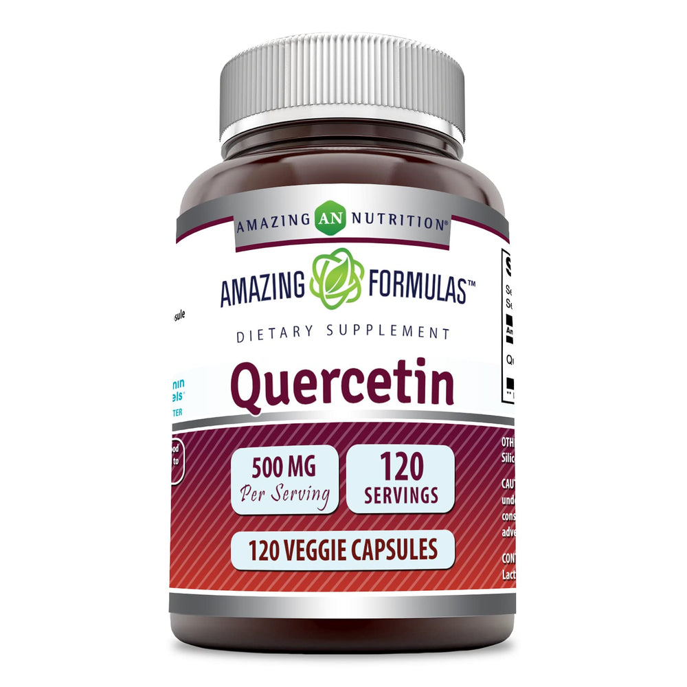 Amazing Nutrition Quercetin 500mg bottle with veggie capsules for daily wellness
