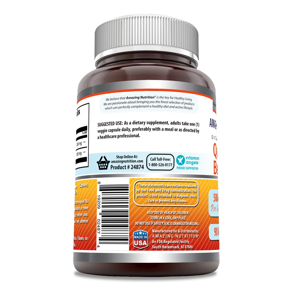 Amazing Nutrition Quercetin Berberine capsule close-up showing 500 mg blend