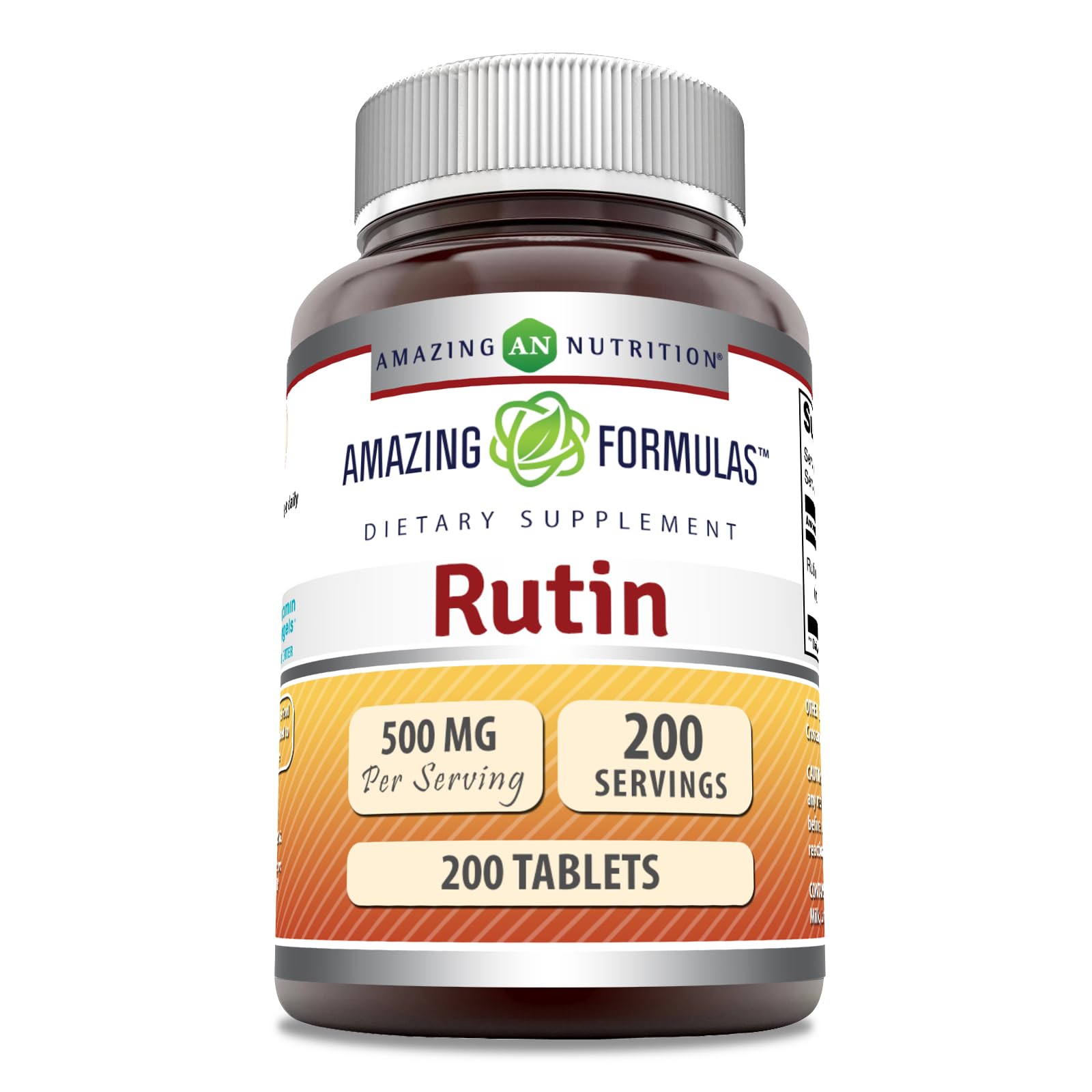 Amazing Nutrition Rutin 500mg bottle front view for daily support with high potency