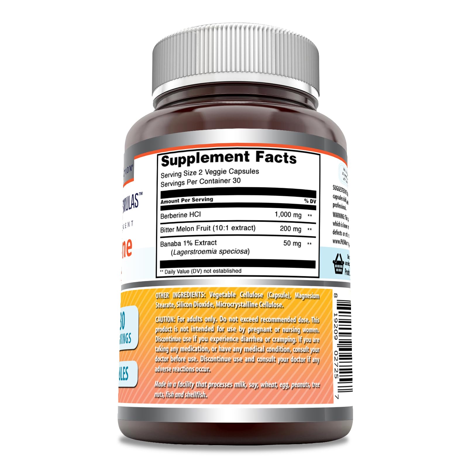 Amazing Nutrition veggie capsules closeup showing two capsules per serving