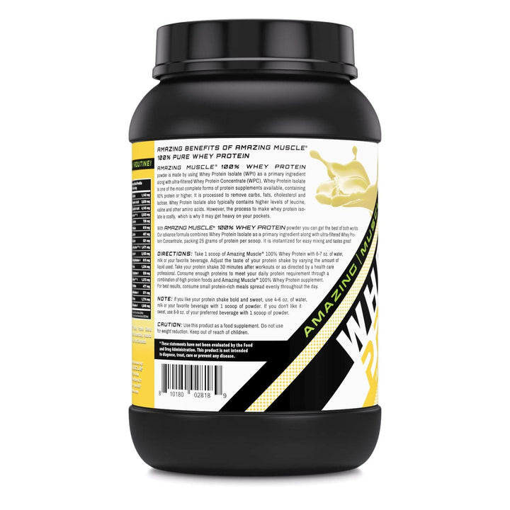 Amazing Nutrition whey protein blend banana shake glass for easy daily protein