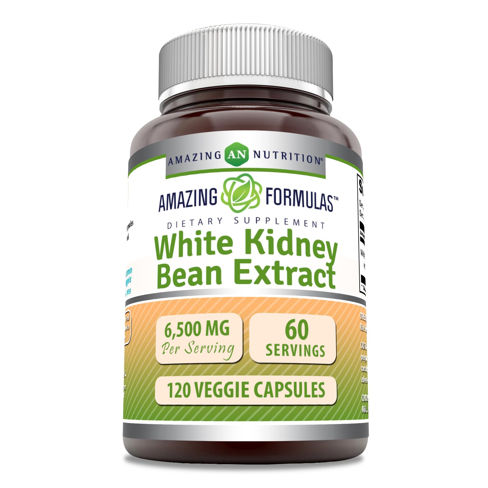 Amazing Nutrition white kidney bean extract bottle shows convenient daily supplement for balanced meals.