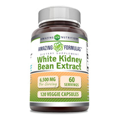 Amazing Nutrition white kidney bean extract bottle shows convenient daily supplement for balanced meals.