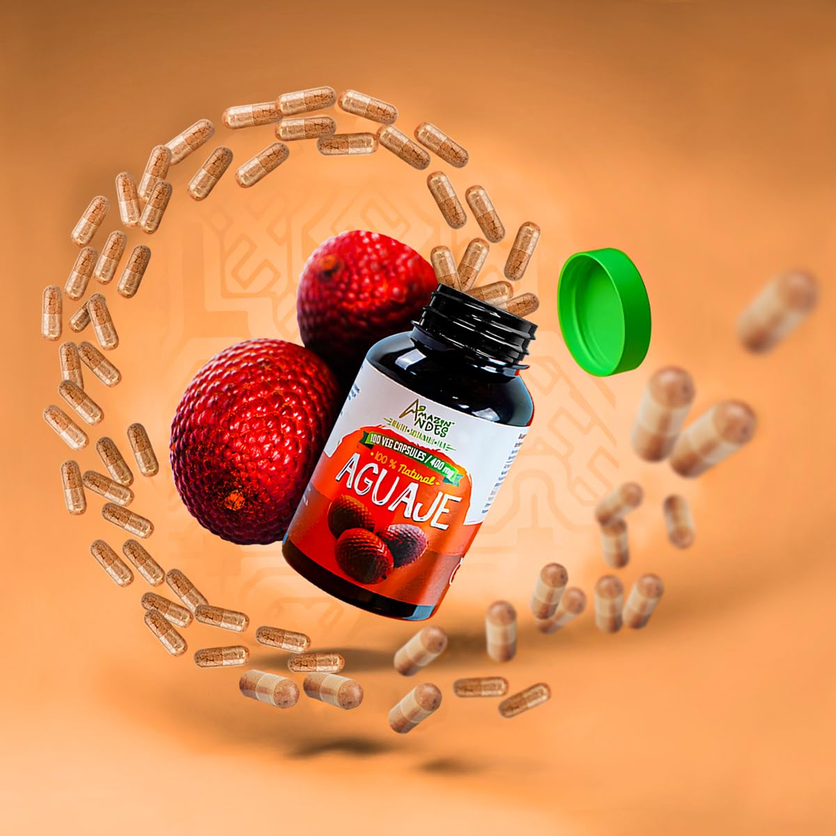 Fair trade sourcing story behind Amazon Andes Aguaje capsules.