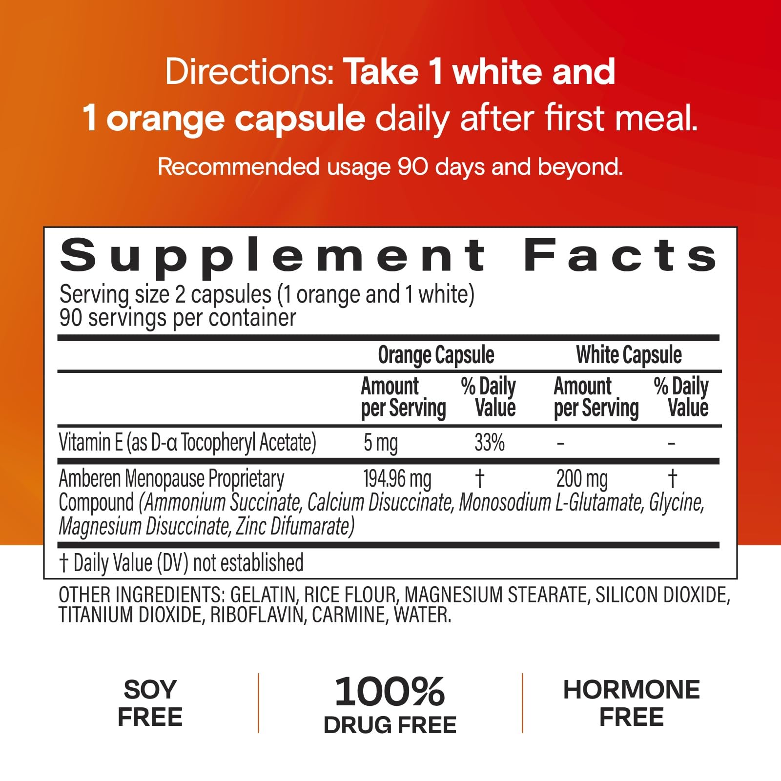 Amberen informational leaflet with dosage guidance for safe use.