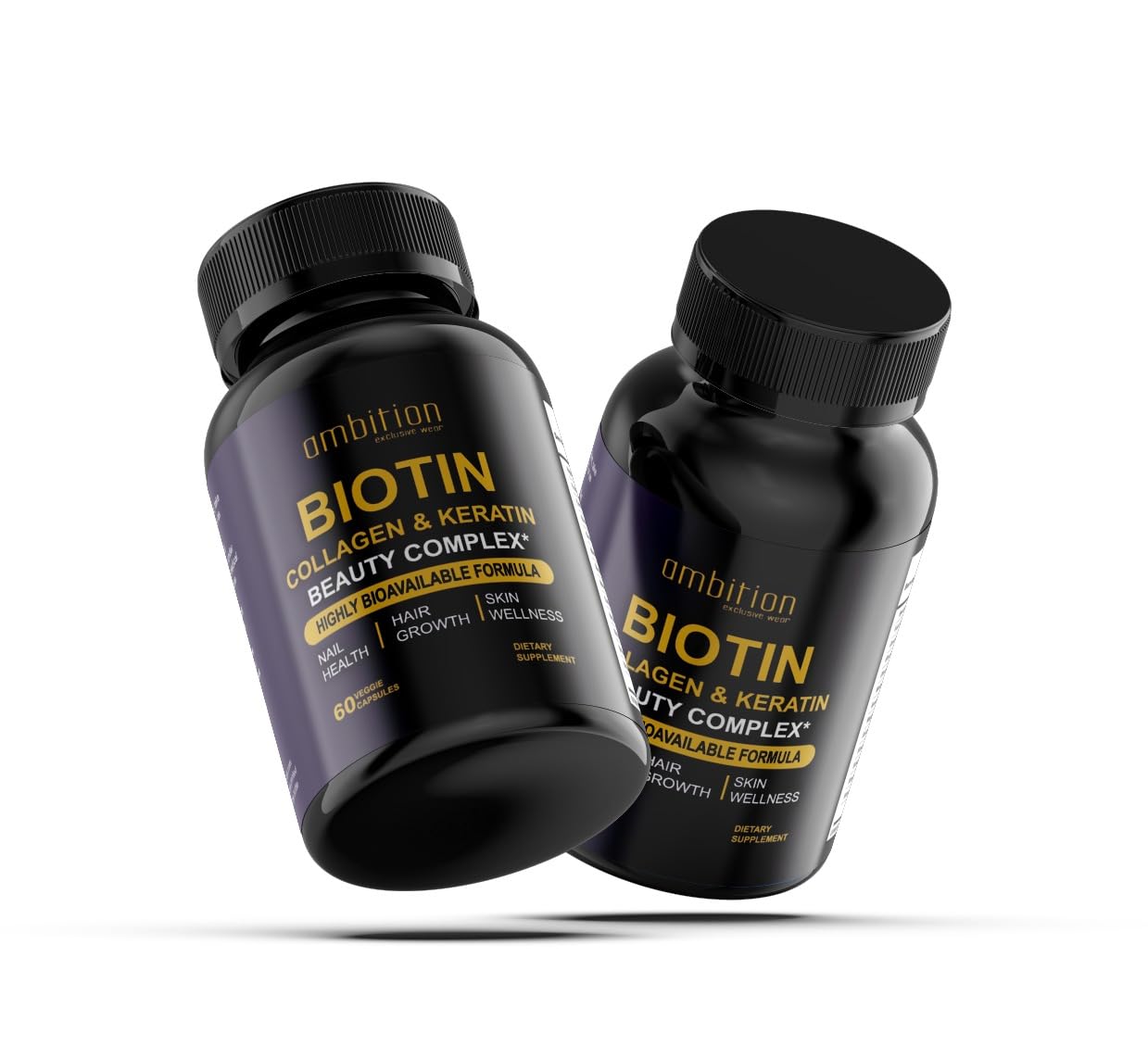 Ambition Exclusive Wear package view emphasizing convenient 60-capsule bottle for daily use.