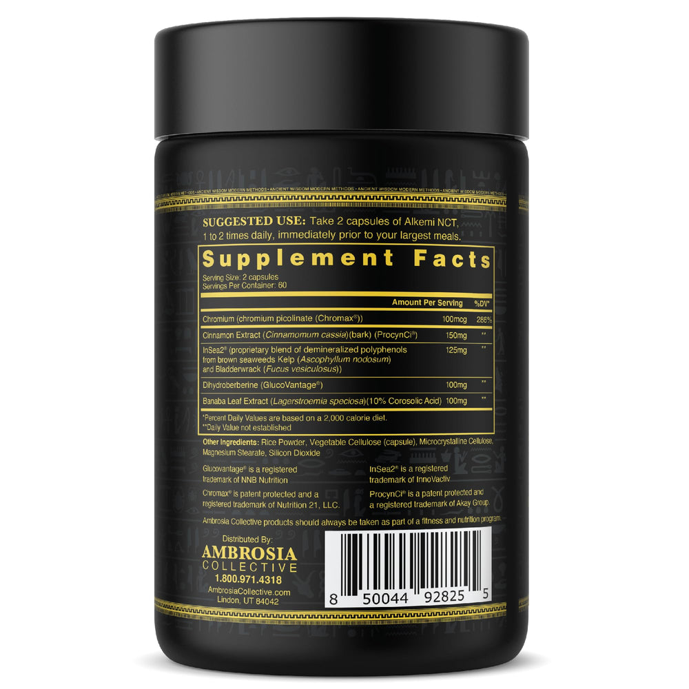 Ambrosia Alkemi NCT gym-bag-ready bottle suggests portable, ready-to-use daily supplementation