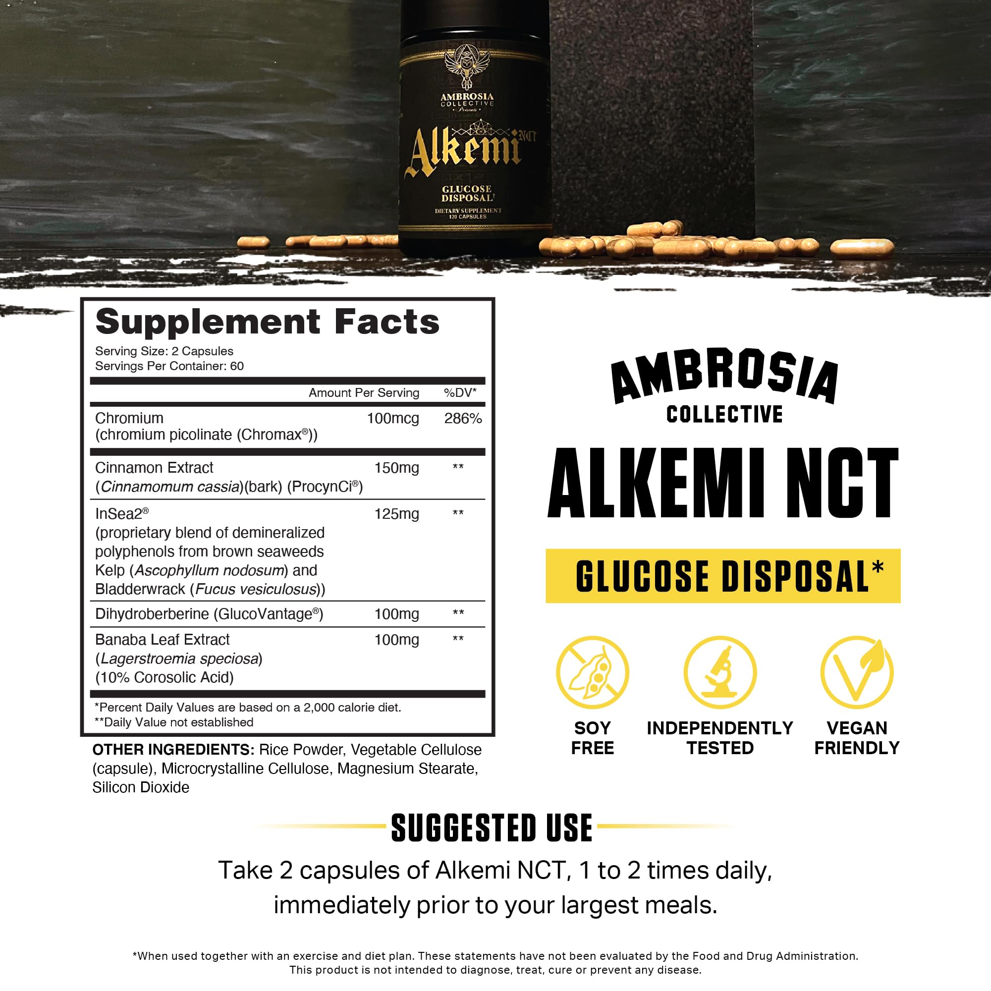 Ambrosia Alkemi NCT powder scoop highlights easy portion control for a protein-rich routine