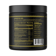 Ambrosia Kinetic mushroom nootropic blend jar emphasizes cognitive clarity and sustained effort.