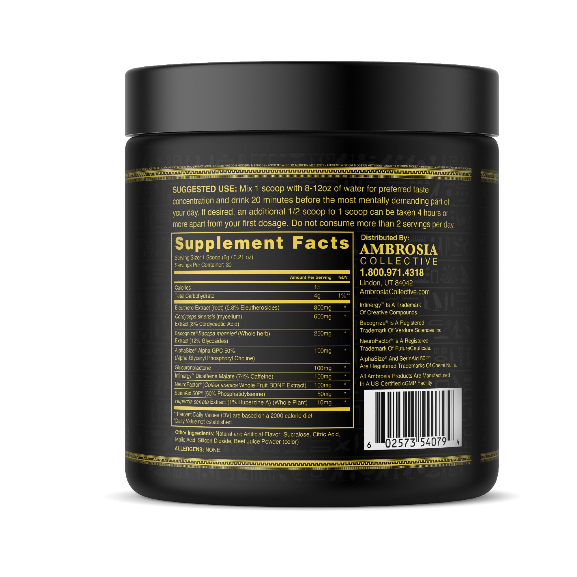 Ambrosia Mental Jewels measuring cup ready for precise servings.