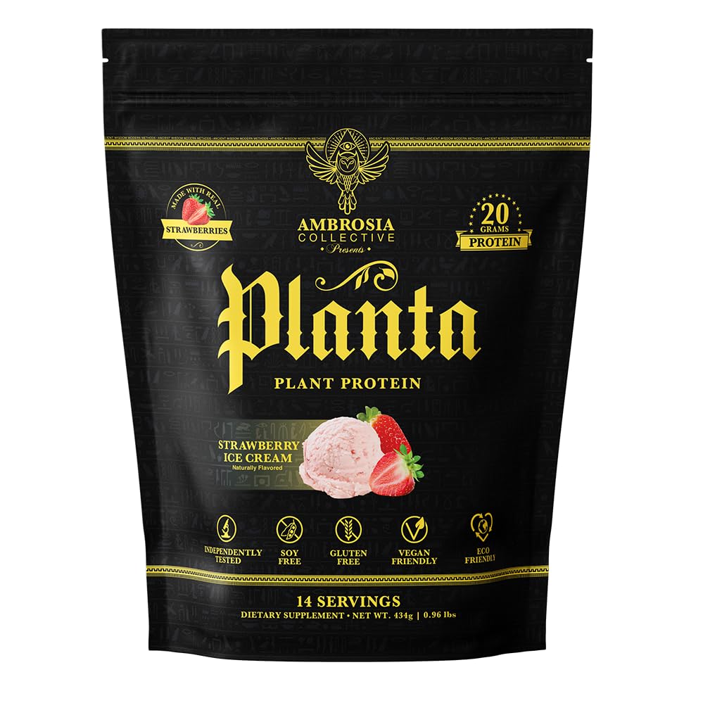 Ambrosia Planta bottle pour shows premium vegan protein for post-workout refuel