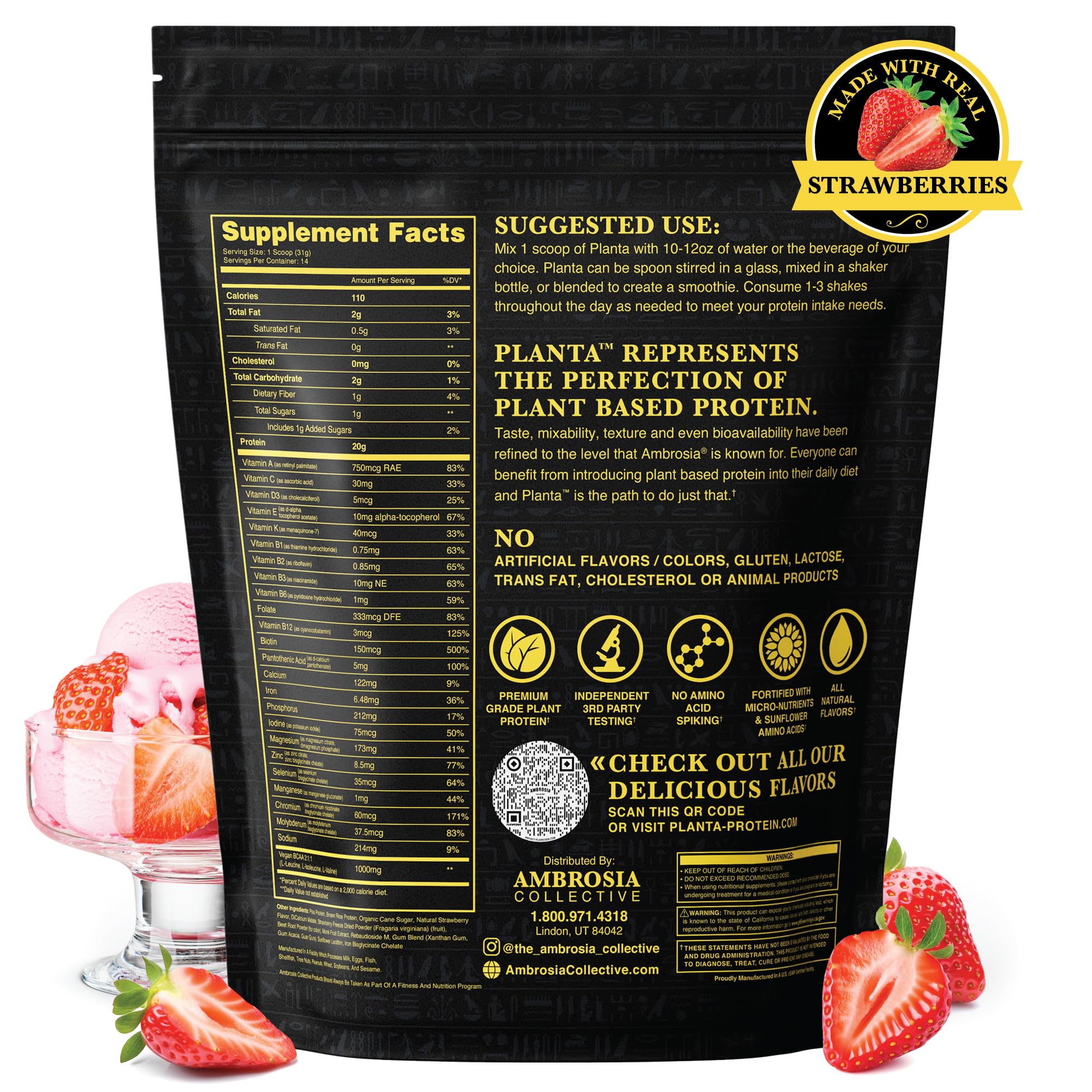Ambrosia Planta ingredients highlight brown rice and pea protein for vegan nutrition