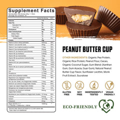Ambrosia Planta protein jar label showing dairy-free vegan formula