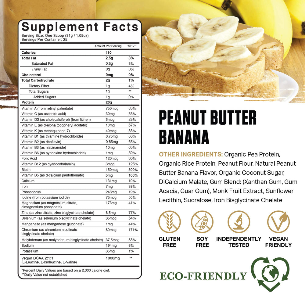 Ambrosia Planta scoop with label, 20g protein per serving