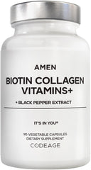 Amen Biotin Collagen vitamins bottle for smooth daily wellness