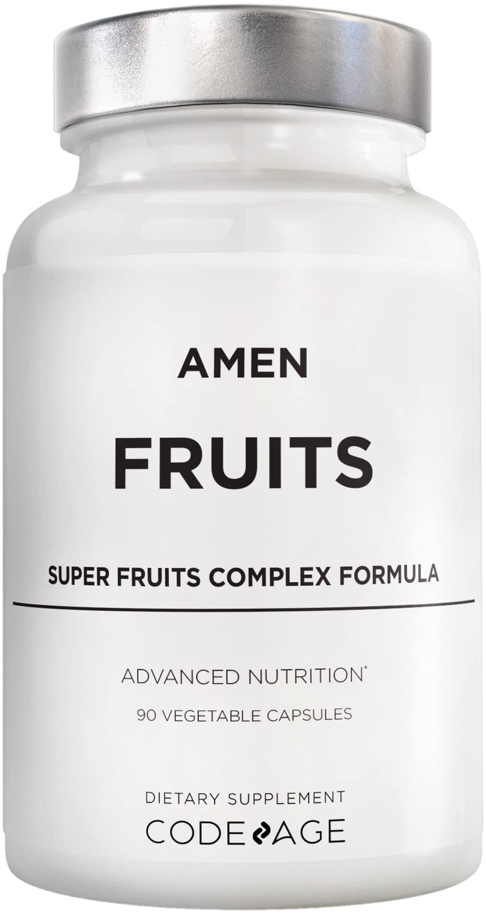 Amen Fruits 90Caps bottle front showing vegan multivitamin benefits