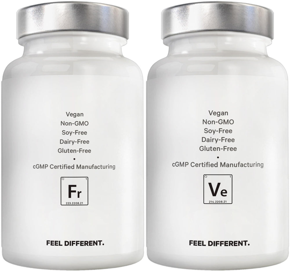 Amen Fruits and Veggies bundle packaging design, clear bottles and eco-friendly materials.