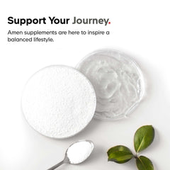 Amen Omega-3 label highlights non-GMO, dairy-free, soy-free, gluten-free attributes.