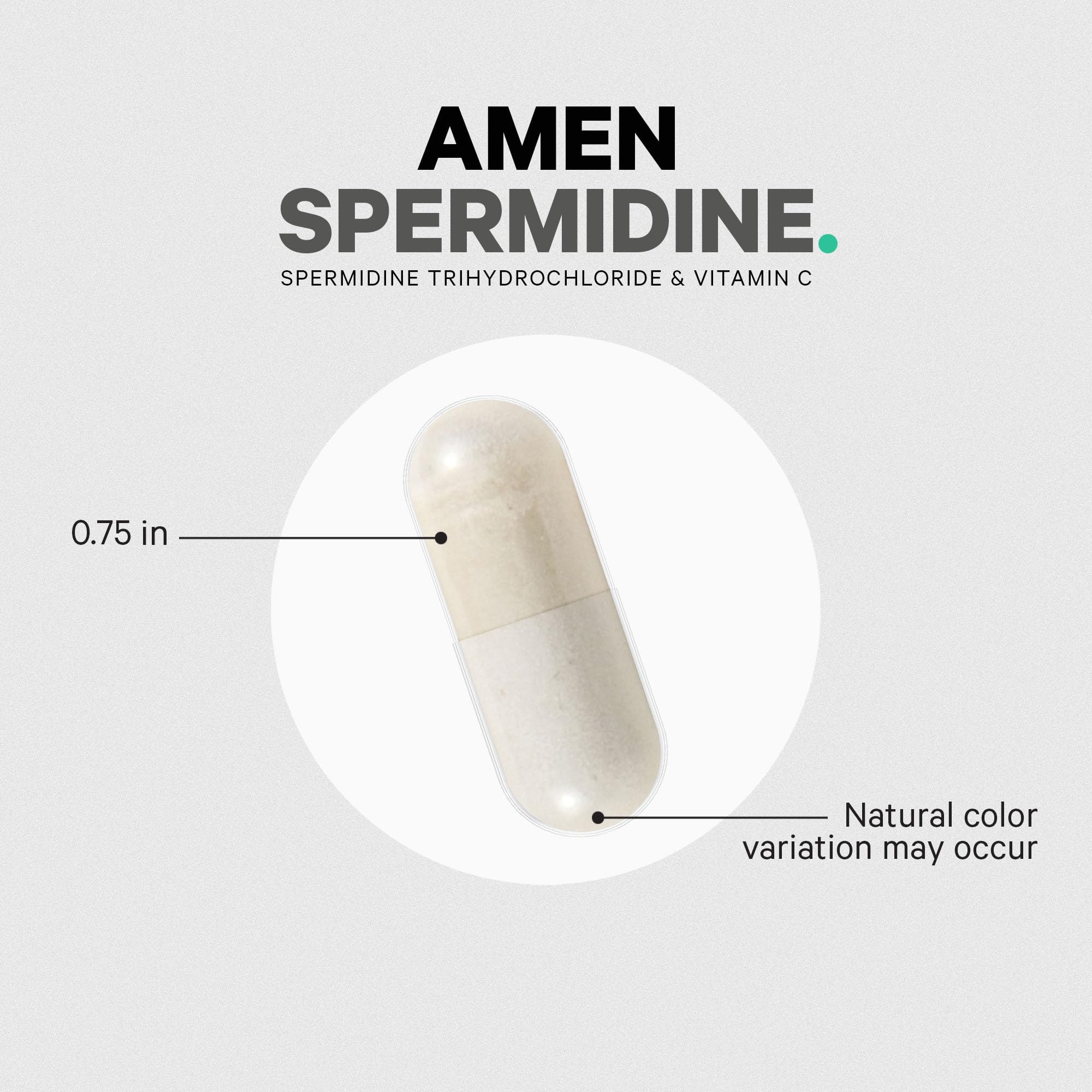 USA-made label on Amen Spermidine packaging conveying quality manufacturing