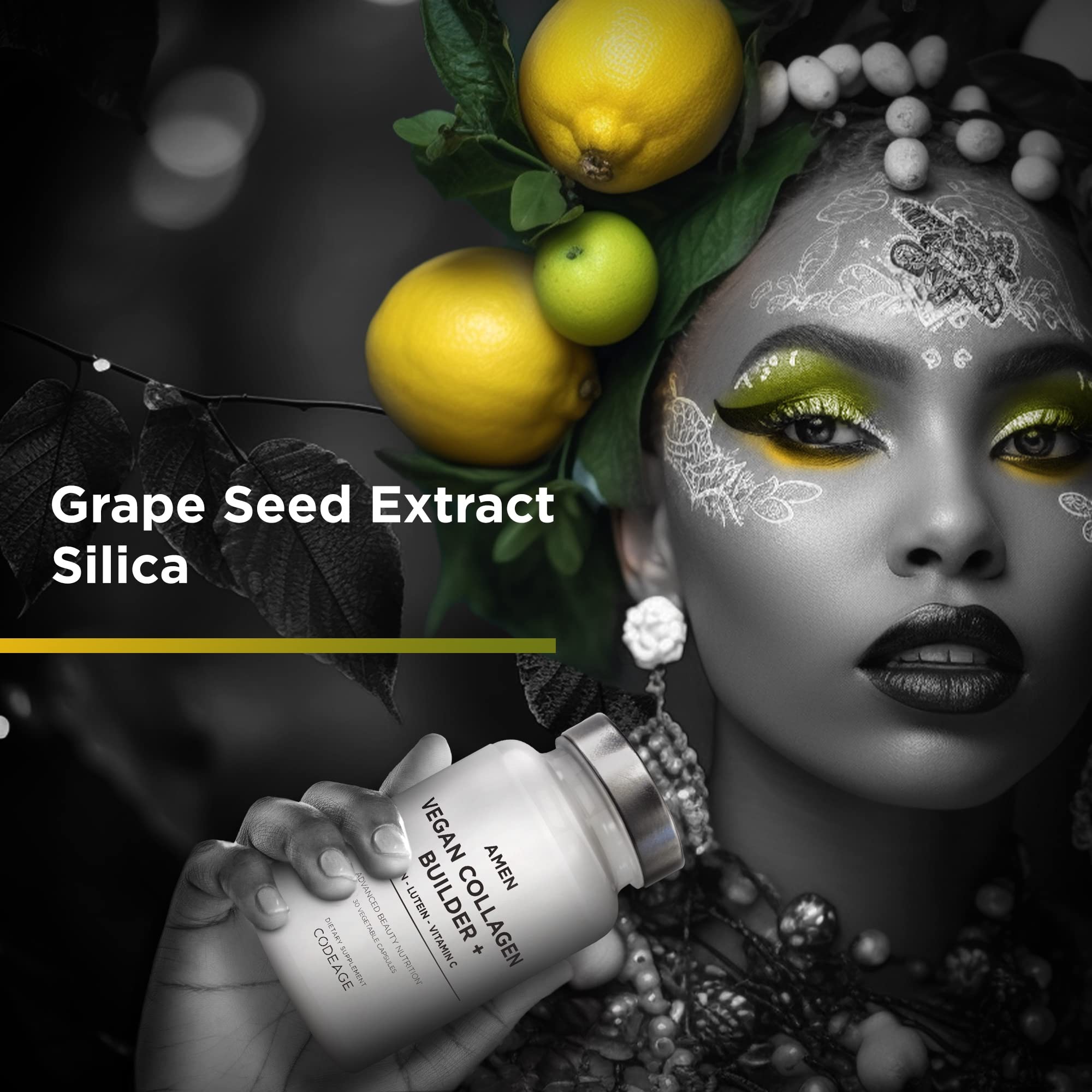 Amen Vegan Collagen Builder organic broccoli image highlights green plant sources.