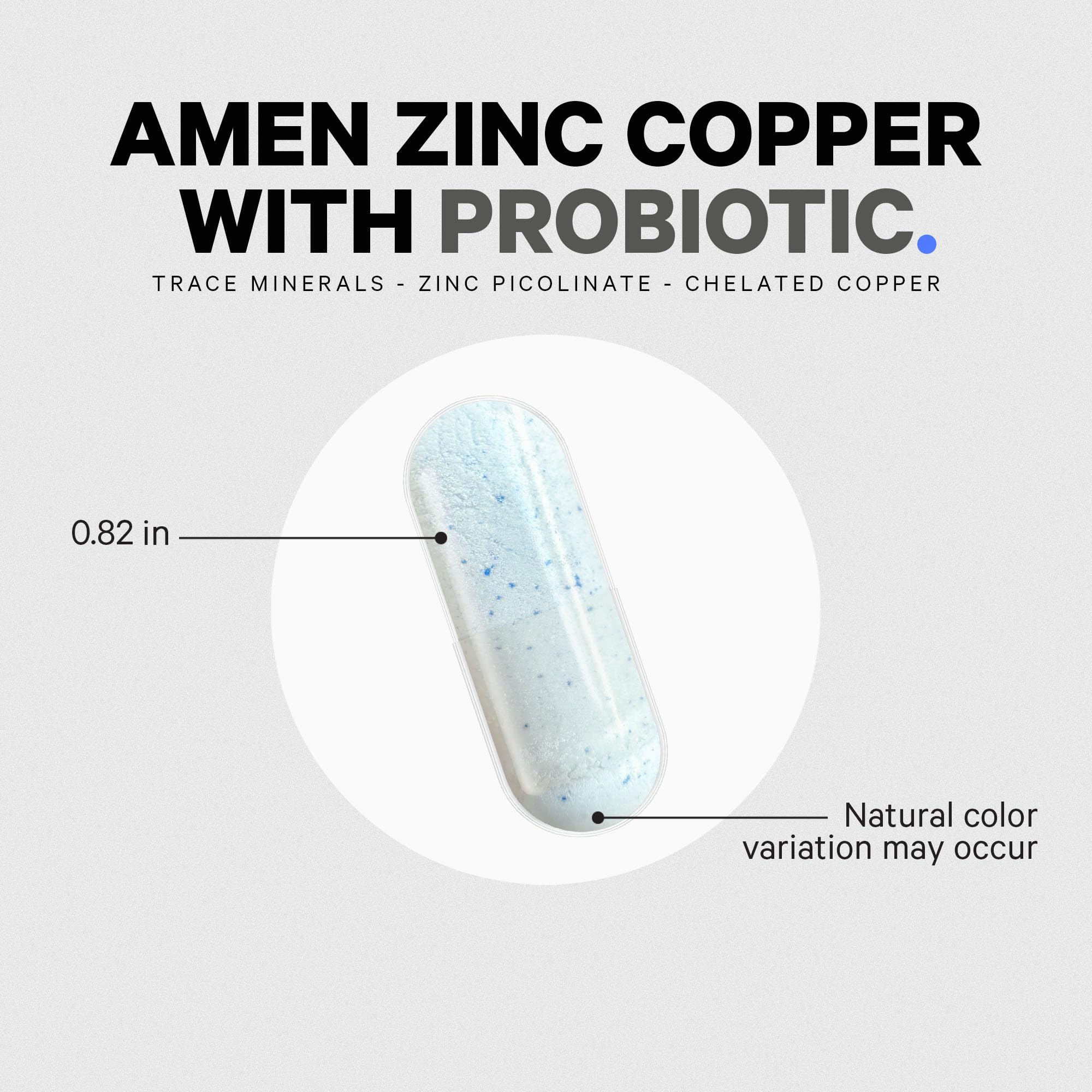 Vegan, gluten-free, soy-free icons with Amen Probiotics bottle