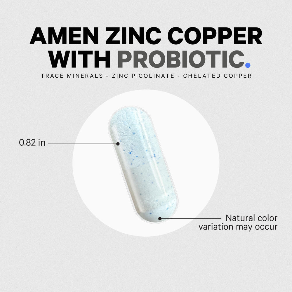 Vegan, gluten-free, soy-free icons with Amen Probiotics bottle
