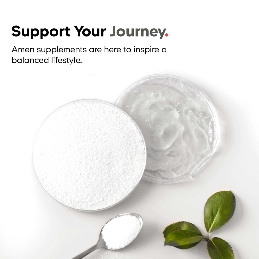 Ingredients panel on Amen bottle showing zinc picolinate and copper glycerinate