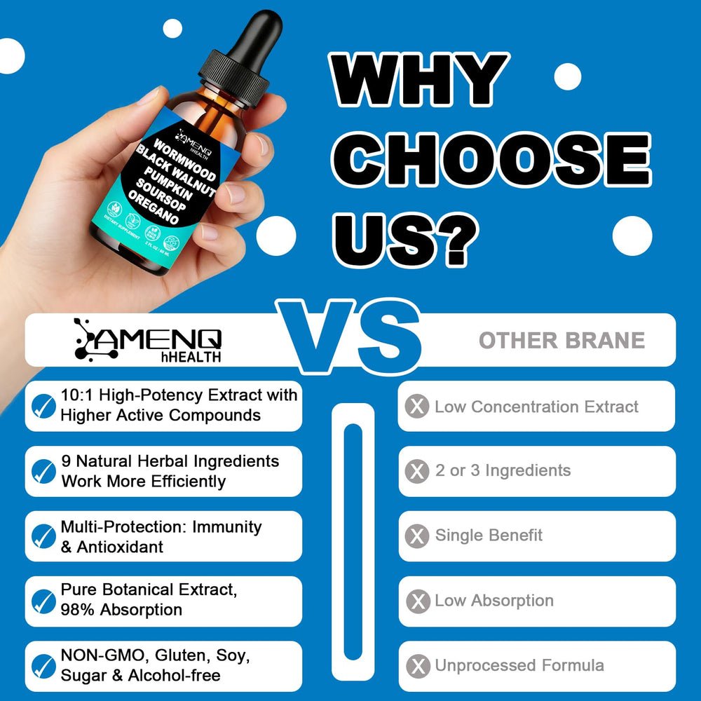 AMENQ hHEALTH organic ingredients closeup signals clean non-GMO composition.