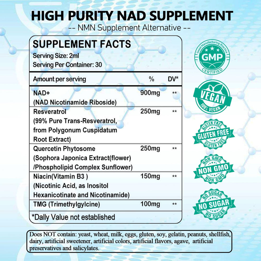 AMENQ hHEALTH NAD liquid dropper used for precise daily dosage