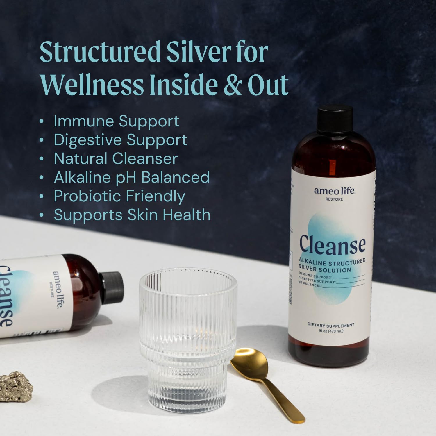 Ameo Life colloidal silver dropper dispensing with precision
