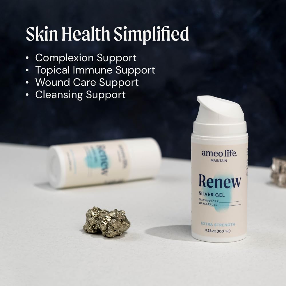 Close-up texture of Ameo Life Silver Gel shows a smooth, fast-absorbing formula.