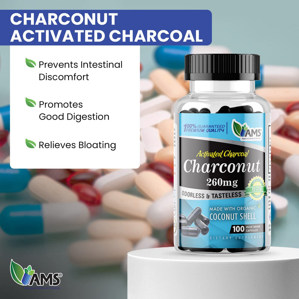 Charconut capsules close-up showing portable charcoal capsules for daily use.